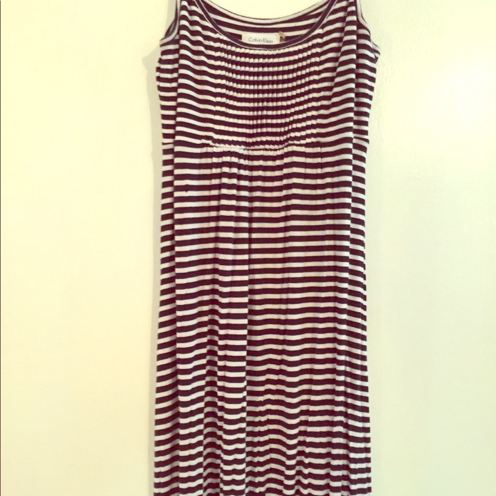Calvin Klein maxi dress- dark navy and white